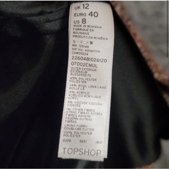 NWT Tweed Top Shop Coat - Picture 3 of 6